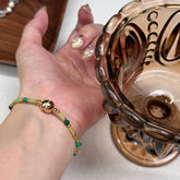 Malachite, Green Bead & Pearl Bracelet in S925 Silver